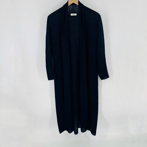 Aritzia Babaton Long Open Front Cardigan Navy Blue Lightweight Duster Size Small - Picture 1 of 8